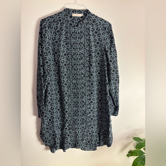 Tory Burch Massey Silk Shirt Dress Black Pompidou Tunic , Size Medium - Picture 3 of 8